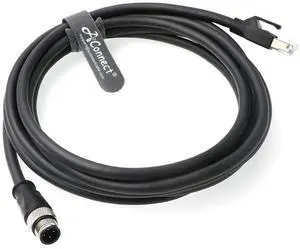 Gbrand AConnect D-Code Cable M12 4 Pin Male to RJ45 Male Cat5e High Flex Ethernet Shielded Cable Industrial Field-wireable Machinery Sensor Camera 9.8Ft/3M Gbrand AConnect D-Code Cable M12 4 Pin Male to RJ45 Male Cat5e High Flex Ethernet Shielded Cable Industrial Field-wireable Machinery Sensor Camera 9.8Ft/3M