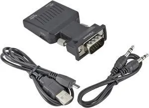 HDMI-Compatible to VGA Adapter 1080P VGA to HDMI-Compatible Converter with Audio Output for PC Laptop TV Box Projector HDTVC(VGA to HD) HDMI-Compatible to VGA Adapter 1080P VGA to HDMI-Compatible Converter with Audio Output for PC Laptop TV Box Projector HDTVC(VGA to HD)