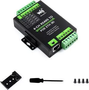 Industrial Isolated 4-Ch RS485 to RJ45 Ethernet Serial Server Adapter Support Modbus Gateway/MQTT/JSON Bi-Directional Transparent Transmission ETH to RS485 Rail-Mount Serial Module PoE Ethernet Port Industrial Isolated 4-Ch RS485 to RJ45 Ethernet Serial Server Adapter Support Modbus Gateway/MQTT/JSON Bi-Directional Transparent Transmission ETH to RS485 Rail-Mount Serial Module PoE Ethernet Port