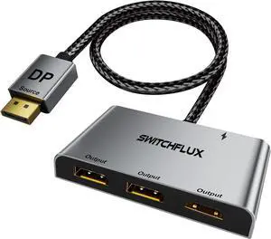 DisplayPort to Dual DisplayPort with HDMI Adapter |4K@60Hz| Extended Display 1 in 3 Out MST Hub for Multiple Monitors Compatible with PC,NVIDIA/AMD Graphics Card DisplayPort to Dual DisplayPort with HDMI Adapter |4K@60Hz| Extended Display 1 in 3 Out MST Hub for Multiple Monitors Compatible with PC,NVIDIA/AMD Graphics Card