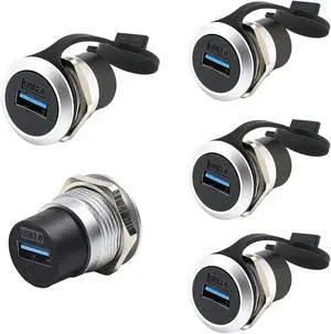 PENGLIN 5PCS USB 3.0 Panel Mount Coupler, USB 3.0 Panel Mount Connector Female to Female Bulkhead Extension Adapter with Water/Dustproof Cap PENGLIN 5PCS USB 3.0 Panel Mount Coupler, USB 3.0 Panel Mount Connector Female to Female Bulkhead Extension Adapter with Water/Dustproof Cap