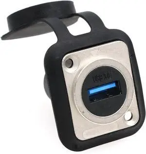 SZRMCC USB 3.0 Panel Mount Connector 5pcs USB Female Socket Waterproof Round Cable Coupler Pass Through Connector Extension Adapter with Dust Cap SZRMCC USB 3.0 Panel Mount Connector 5pcs USB Female Socket Waterproof Round Cable Coupler Pass Through Connector Extension Adapter with Dust Cap