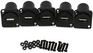USB 2.0 Type D Metal Plug Female to Female Module Connector USB Connector Jack Panel Mount USB 2.0 for Chassis Adapter Bracket,5PCS Black USB 2.0 Type D Metal Plug Female to Female Module Connector USB Connector Jack Panel Mount USB 2.0 for Chassis Adapter Bracket,5PCS Black