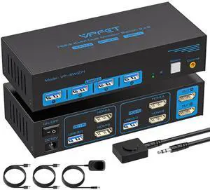 4K120Hz HDMI KVM Switch 2 Monitors 2 Computers 8K USB 3.0 KVM Switches for 2 Computers Share Dual Monitor and 4 USB Devices 4K120Hz HDMI KVM Switch 2 Monitors 2 Computers 8K USB 3.0 KVM Switches for 2 Computers Share Dual Monitor and 4 USB Devices
