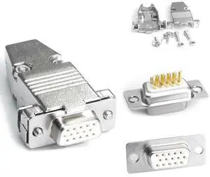 Pure Copper Gold-Plated VGA Soldering Head Connector 3 Rows 15 Pin HDB15 Male Female Plug Computer M>oni>tor Projector VGA Joints(Female-Solid Pin-1) Pure Copper Gold-Plated VGA Soldering Head Connector 3 Rows 15 Pin HDB15 Male Female Plug Computer M>oni>tor Projector VGA Joints(Female-Solid Pin-1)