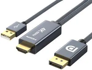 innov8 HDMI to Displayport with USB 2.0 Audio Video Cable 4K/60Hz, Black innov8 HDMI to Displayport with USB 2.0 Audio Video Cable 4K/60Hz, Black