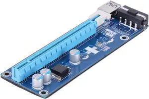 En-Labs PCIe 1x to 16x PCI Express Extender Rise Card,USB 3.0 PCI-e Extension Adapter w/SATA to Molex Cable Compatible with Mining Machine, 60CM En-Labs PCIe 1x to 16x PCI Express Extender Rise Card,USB 3.0 PCI-e Extension Adapter w/SATA to Molex Cable Compatible with Mining Machine, 60CM