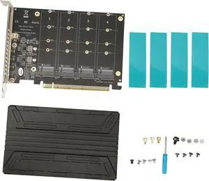 Septpenta Quad M.2 NVMe to Pcie Adapter, Magnetic Design M.2 Nvme SSD/M.2 PCI e Devices, M.2 PCIe Adapter Card with 4LED Indicator Lights for Computer Expansion Septpenta Quad M.2 NVMe to Pcie Adapter, Magnetic Design M.2 Nvme SSD/M.2 PCI e Devices, M.2 PCIe Adapter Card with 4LED Indicator Lights for Computer Expansion