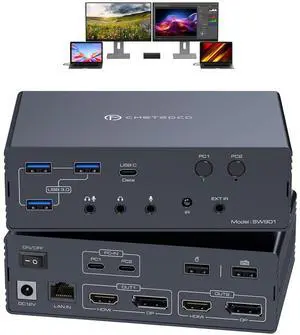 KVM Switch 2 Monitors 2 PC Docking Station 16-in-2 4K@60Hz for M1/M2/M3/M4 Thunderbolt KVM Switcher Support USB3.0/USB C in DP/HDMI Out Extended/Mirrored Mode for Windows Mac KVM Switch 2 Monitors 2 PC Docking Station 16-in-2 4K@60Hz for M1/M2/M3/M4 Thunderbolt KVM Switcher Support USB3.0/USB C in DP/HDMI Out Extended/Mirrored Mode for Windows Mac