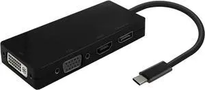 AISENS - A109-0679 - USB-C to DP/DVI/HDMI/VGA Converter, USB-C/M-DP/H-DVI/H-HDMI/H-VGA/H, Black, 15Cm AISENS - A109-0679 - USB-C to DP/DVI/HDMI/VGA Converter, USB-C/M-DP/H-DVI/H-HDMI/H-VGA/H, Black, 15Cm