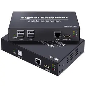 LornCenVideo USB KVM Extender Over Ethernet Cat5e/Cat6 Up to 394FT(120M), RS232, Plug and Play, 2 USB Extender for Keyboard and Mouse LornCenVideo USB KVM Extender Over Ethernet Cat5e/Cat6 Up to 394FT(120M), RS232, Plug and Play, 2 USB Extender for Keyboard and Mouse