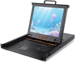 1U Rack Mount KVM Console-17 Rackmount Monitor Keyboard Single Port VGA KVM,50,000 MTBF,1280X1024 60Hz,17.6"X18.9"X1.67"(WXDXH),Fit 1U 19'' Rack, Incl. 1 VGA Cable,1 Power Cord,2 Bracket,1 Ground Wire 1U Rack Mount KVM Console-17 Rackmount Monitor Keyboard Single Port VGA KVM,50,000 MTBF,1280X1024 60Hz,17.6"X18.9"X1.67"(WXDXH),Fit 1U 19'' Rack, Incl. 1 VGA Cable,1 Power Cord,2 Bracket,1 Ground Wire