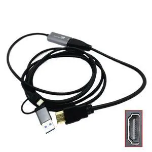 2in1 USB to MI NI HDMI-Compatible Video Capture Card Live Streaming Cable(2m A Type) 2in1 USB to MI NI HDMI-Compatible Video Capture Card Live Streaming Cable(2m A Type)