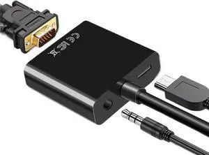 HDMI-Compatible to Cable Converter with Power Supply Adapter FHD 1080P for Tablet Desktop PC Projector TV(White DC Audio) HDMI-Compatible to Cable Converter with Power Supply Adapter FHD 1080P for Tablet Desktop PC Projector TV(White DC Audio)