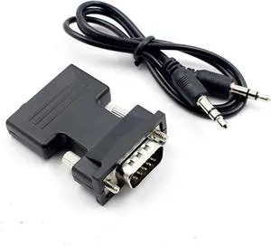 with HDMI Female to V/GA Male Converter Adapter Cord for Projector HD Computer Set-Top Box(Black) with HDMI Female to V/GA Male Converter Adapter Cord for Projector HD Computer Set-Top Box(Black)