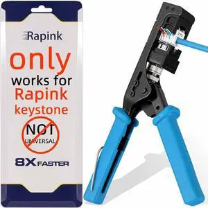 Rapink Speed Keystone Jack Tool for 90 Degree RJ45 Keystone, Ethernet Keystone Punch Down Tool for Time-saver and Effort-saver, Cat 6 Punch Down Tool Finger-hurt-free (Only for Rapink Keystone) Rapink Speed Keystone Jack Tool for 90 Degree RJ45 Keystone, Ethernet Keystone Punch Down Tool for Time-saver and Effort-saver, Cat 6 Punch Down Tool Finger-hurt-free (Only for Rapink Keystone)