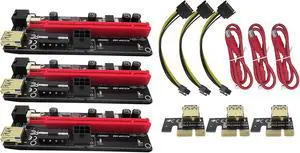 3Pcs Ver 009S USB 3.0 PCI-e Riser PCIe PCI Express 1X to 16X Extender Adapter Card SATA 15Pin to 6 Pin Power Cable 3Pcs Ver 009S USB 3.0 PCI-e Riser PCIe PCI Express 1X to 16X Extender Adapter Card SATA 15Pin to 6 Pin Power Cable