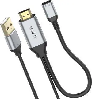 HDMI to USB C Cable, 4K@60Hz Unidirectional HDMI to Type-C Cables Adapter 0.23m (Male to Female) for Portable Monitor, Laptop, Wired Projector, Xreal Air AR & Rokid AR HDMI to USB C Cable, 4K@60Hz Unidirectional HDMI to Type-C Cables Adapter 0.23m (Male to Female) for Portable Monitor, Laptop, Wired Projector, Xreal Air AR & Rokid AR