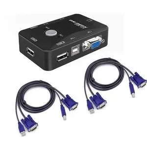 USB KVM Switch 2 Port VGA SVGA Switch Box USB 2.0 KVM Mouse Switcher Keyboard 1920 * 1440 Vga Splitter Box Sharing Switch(1 and 2) USB KVM Switch 2 Port VGA SVGA Switch Box USB 2.0 KVM Mouse Switcher Keyboard 1920 * 1440 Vga Splitter Box Sharing Switch(1 and 2)