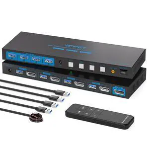 8K@60Hz Displayport KVM Switch 1 Monitor 4 Computers 4K144Hz USB3.0 KVM Switch Single Monitor for 4 Computers Share 1 Monitor and 4 USB Devices 8K@60Hz Displayport KVM Switch 1 Monitor 4 Computers 4K144Hz USB3.0 KVM Switch Single Monitor for 4 Computers Share 1 Monitor and 4 USB Devices