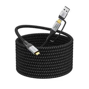 Long USB a to USB c Cable 16.5FT Multi Functional 2in1, usbc 3.2 Gen 2X2,20Gbps High Speed Data Transfer,4K@60Hz UHD Video 5A/100W Fast Charge Cord Compatible with Thunderbolt 3/4, Braided Long USB a to USB c Cable 16.5FT Multi Functional 2in1, usbc 3.2 Gen 2X2,20Gbps High Speed Data Transfer,4K@60Hz UHD Video 5A/100W Fast Charge Cord Compatible with Thunderbolt 3/4, Braided