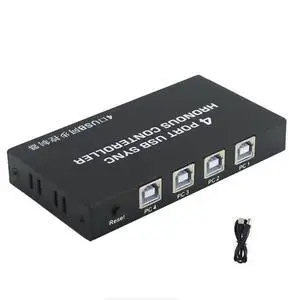 4-Port USB Synchronizer - KVM Switch/Distributor, Keyboard Mouse Shared Display Synchronization Controller, for Game Tudios, Security/Stock Market Surveillance, Offices 4-Port USB Synchronizer - KVM Switch/Distributor, Keyboard Mouse Shared Display Synchronization Controller, for Game Tudios, Security/Stock Market Surveillance, Offices