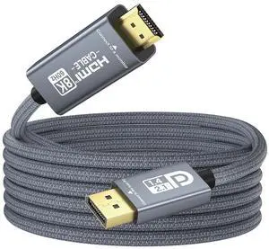 DisplayPort to HDMI Cable 8K@60Hz 4K@240Hz/120Hz, Active DisplayPort 1.4a/2.1 to HDMI 2.1 Cable, Supports NVIDIA, VRR, G-SYNC, HDR, Dolby Vision, HDCP 2.3, DSC, RTX4090/4080, RTX5090/5080 (10ft) DisplayPort to HDMI Cable 8K@60Hz 4K@240Hz/120Hz, Active DisplayPort 1.4a/2.1 to HDMI 2.1 Cable, Supports NVIDIA, VRR, G-SYNC, HDR, Dolby Vision, HDCP 2.3, DSC, RTX4090/4080, RTX5090/5080 (10ft)