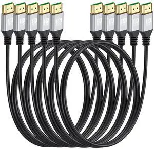 8K Slim HDMI Cables 6FT 5-Pack, 48Gbps Ultra High-Speed, HDMI 2.1 Cord Supports VRR, ALLM, eARC, HDCP2.3, Dolby Atmos & DTS:X, HDR10+ for TV, Monitor, Computer, Laptop, Projector, PS5, Xbox 8K Slim HDMI Cables 6FT 5-Pack, 48Gbps Ultra High-Speed, HDMI 2.1 Cord Supports VRR, ALLM, eARC, HDCP2.3, Dolby Atmos & DTS:X, HDR10+ for TV, Monitor, Computer, Laptop, Projector, PS5, Xbox