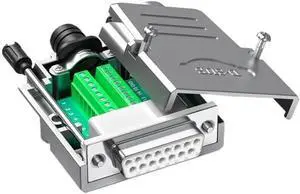Thin DB15 Solder-Free Connector 15 Pin Male Female Connector D-SUB 15Pin Breakout Terminal Serial Port Adapter(Metal Female) Thin DB15 Solder-Free Connector 15 Pin Male Female Connector D-SUB 15Pin Breakout Terminal Serial Port Adapter(Metal Female)