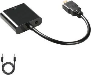 HDMI to V/GA Adapter Digital to Analog Video Converter Cord Connector for 360 P;S/4 PC TV Box(Audio Black) HDMI to V/GA Adapter Digital to Analog Video Converter Cord Connector for 360 P;S/4 PC TV Box(Audio Black)