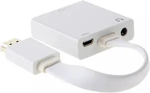 HDMI to V/GA Adapter with &Power Port 1080P Active Male to Female Converter for P;S/5 P;S/4 PC M>oni>tor(White) HDMI to V/GA Adapter with &Power Port 1080P Active Male to Female Converter for P;S/5 P;S/4 PC M>oni>tor(White)