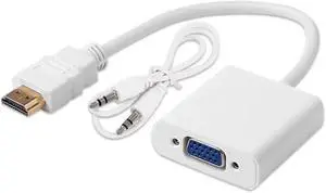 High Speed HDMI to V/GA Cord HDTV Converter with HD 1080P Male to Female Adapter for PC TV(White) High Speed HDMI to V/GA Cord HDTV Converter with HD 1080P Male to Female Adapter for PC TV(White)