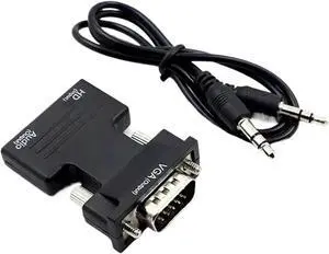 Full HD 1080P HDMI-Compatible to V/GA Adapter with 3.5mm Cord to HDTV Projector Video Converter for TV Box PC Full HD 1080P HDMI-Compatible to V/GA Adapter with 3.5mm Cord to HDTV Projector Video Converter for TV Box PC