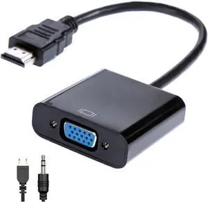 HD 1080P HDMI-compatibe to V/GA Cord Converter with Power Supply Male to Female Adapter for PC TV Tablet(with Audio and Power) HD 1080P HDMI-compatibe to V/GA Cord Converter with Power Supply Male to Female Adapter for PC TV Tablet(with Audio and Power)