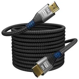 16K 10K 8K HDMI 2.2 Cable, 96Gbps Ultra High Speed HDMI Braided Cord, Support 16K@60Hz 8K@60Hz 4K@120Hz HDCP 2.2&2.3, Dynamic HDR,eARC,DTS:X, for Roku TV/HDTV/PS5/Xbox (3M/10Feet) 16K 10K 8K HDMI 2.2 Cable, 96Gbps Ultra High Speed HDMI Braided Cord, Support 16K@60Hz 8K@60Hz 4K@120Hz HDCP 2.2&2.3, Dynamic HDR,eARC,DTS:X, for Roku TV/HDTV/PS5/Xbox (3M/10Feet)