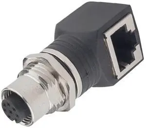 M12 to RJ45 Adapter 4-core D-Type 8-core AX-Type Network Cable Ethernet Straight-Angled Male and Female Network Port Connector(M12 Female to RJ45 Bend 8 core) M12 to RJ45 Adapter 4-core D-Type 8-core AX-Type Network Cable Ethernet Straight-Angled Male and Female Network Port Connector(M12 Female to RJ45 Bend 8 core)