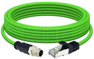 M12 X-Coded 8 Pin to RJ45 Ethernet Cable 10Gbps Cat6A Industrial Ethernet Shielded Cable Waterproof for Cognex and Automation Application SFTP 26AWG 5m 16.5Ft M12 X-Coded 8 Pin to RJ45 Ethernet Cable 10Gbps Cat6A Industrial Ethernet Shielded Cable Waterproof for Cognex and Automation Application SFTP 26AWG 5m 16.5Ft