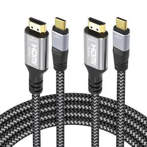 Cyberguys! USB C to HDMI Cable, 4K 60Hz Braided Type-C Cord with Gold-Plated Connectors, Thunderbolt Compatible, Works with MacBook, iPad Pro, Dell, HP, Samsung, Chromebook, Projector, 6 FT, 2-Pack Cyberguys! USB C to HDMI Cable, 4K 60Hz Braided Type-C Cord with Gold-Plated Connectors, Thunderbolt Compatible, Works with MacBook, iPad Pro, Dell, HP, Samsung, Chromebook, Projector, 6 FT, 2-Pack