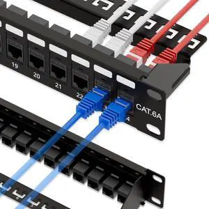 iwillink 10Gbps Cat6A Patch Panel 24 Port, Keystone Patch Panel UTP 19-Inch with Back Bar, Wallmount or Rackmount, Compatible with Cat5, Cat5e, Cat6, Cat6A Cabling iwillink 10Gbps Cat6A Patch Panel 24 Port, Keystone Patch Panel UTP 19-Inch with Back Bar, Wallmount or Rackmount, Compatible with Cat5, Cat5e, Cat6, Cat6A Cabling