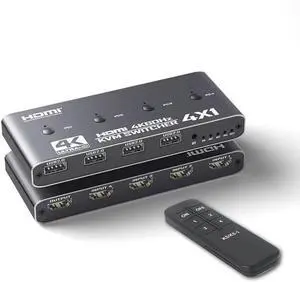 Tangxi 4x1 HDMI KVM Switchs 4K 60Hz for 4 Computers Share 1 Monitor, Quad HDMI Multiviewer Switcher with 4 USB 2.0 Ports, Quick View for Camera, PC, Laptop Tangxi 4x1 HDMI KVM Switchs 4K 60Hz for 4 Computers Share 1 Monitor, Quad HDMI Multiviewer Switcher with 4 USB 2.0 Ports, Quick View for Camera, PC, Laptop