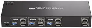 KVM Switch 2 Monitors 3 Computers,4K@60Hz USB 3.0 KVM Switches Dual Monitor 3 Ports for Triple PC Share Keyboard Mouse(with US Plug) KVM Switch 2 Monitors 3 Computers,4K@60Hz USB 3.0 KVM Switches Dual Monitor 3 Ports for Triple PC Share Keyboard Mouse(with US Plug)