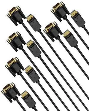 DisplayPort to VGA Cable 6FT, 6Pack Male to Male DP to VGA Adapter | Display Port to VGA Cord Converter for Computer, Monitor, TV, Projector (Not Bidirectional,Not Compatible with HDMI or USB) DisplayPort to VGA Cable 6FT, 6Pack Male to Male DP to VGA Adapter | Display Port to VGA Cord Converter for Computer, Monitor, TV, Projector (Not Bidirectional,Not Compatible with HDMI or USB)
