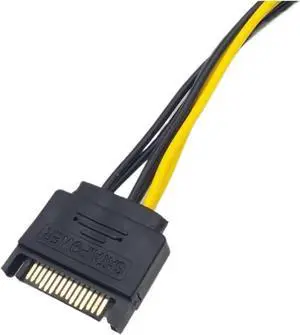 AEE7-5PCS 15Pin SATA Male to 8Pin(6+2) PCI-E Power Supply Cable 20Cm SATA Cable 15-Pin to 8 Pin 18AWG Wire for Graphic Card AEE7-5PCS 15Pin SATA Male to 8Pin(6+2) PCI-E Power Supply Cable 20Cm SATA Cable 15-Pin to 8 Pin 18AWG Wire for Graphic Card