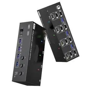 3-Port KVM Switch 3 in 3 Out 8K@60Hz 4K@144Hz Triple Monitor USB 3.0 with HDMI and DisplayPort Support 3-Port KVM Switch 3 in 3 Out 8K@60Hz 4K@144Hz Triple Monitor USB 3.0 with HDMI and DisplayPort Support