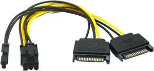 Single SATA 15 Pin Turn to 8 Pin Graphics Card Power Connector Line 6PIN+2PIN Adapter Cable 15P to 8P Graphics Card Line Cable(SATA-183) Single SATA 15 Pin Turn to 8 Pin Graphics Card Power Connector Line 6PIN+2PIN Adapter Cable 15P to 8P Graphics Card Line Cable(SATA-183)