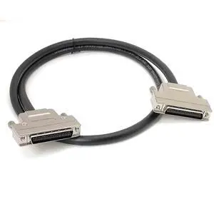 SCSI 50 Pin Male to Male HPCN with Metal Shell Shielded Twisted Pair Cable Straight Screw Locks Plug to Latch Lock Plug for Cable 1Meter SCSI 50 Pin Male to Male HPCN with Metal Shell Shielded Twisted Pair Cable Straight Screw Locks Plug to Latch Lock Plug for Cable 1Meter
