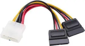 KUNSR 4 Pin IDE to 2 Serial ATA Hard Driver Power Cable SATA Y Splitter Hard Drive Disk Extension Cord Adapter Connector(1 Piece) KUNSR 4 Pin IDE to 2 Serial ATA Hard Driver Power Cable SATA Y Splitter Hard Drive Disk Extension Cord Adapter Connector(1 Piece)