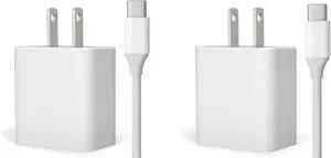 30W USB-C Fast Charger and Cable Compatible with Google Products, Google Pixel Phones, Tablets and Other USB-C Devices (2-Pack - 6-Foot) 30W USB-C Fast Charger and Cable Compatible with Google Products, Google Pixel Phones, Tablets and Other USB-C Devices (2-Pack - 6-Foot)