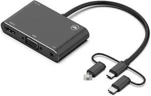 VGA HDMI-Compatible Adapter USB Type C/Micro to 4K TV Projector Monitor HDTV Conventer Compatible with All Mobile Phone Devices 8Pin VGA HDMI-Compatible Adapter USB Type C/Micro to 4K TV Projector Monitor HDTV Conventer Compatible with All Mobile Phone Devices 8Pin