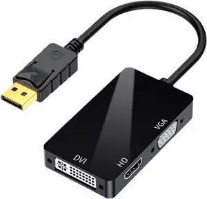 DP to HDMI DVI 3-in-1 Adapter Cable DP -to-Three Video Converter Supports 1080P, Suitable for Pro Air A DP to HDMI DVI 3-in-1 Adapter Cable DP -to-Three Video Converter Supports 1080P, Suitable for Pro Air A